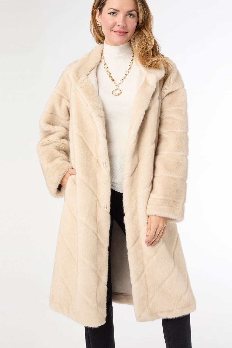 Naomi Faux Fur Coat L/XL Tan