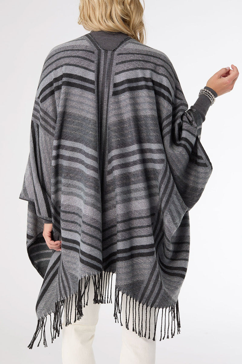 Novara Striped Wrap Black