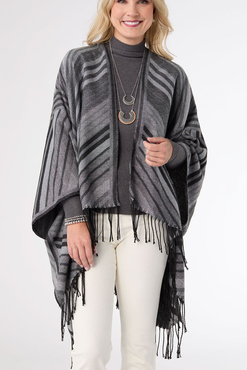 Novara Striped Wrap Black