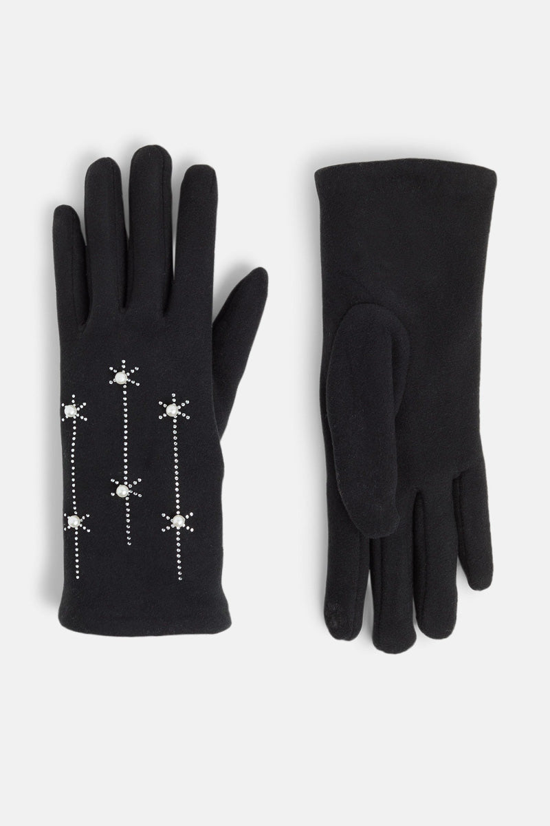 Pearl Burst Touchscreen Gloves Black