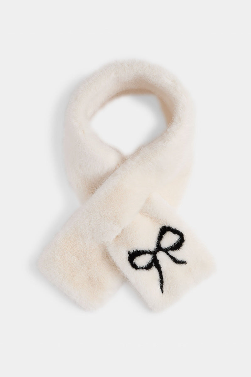 Pull Through Bow Scarf Winter White