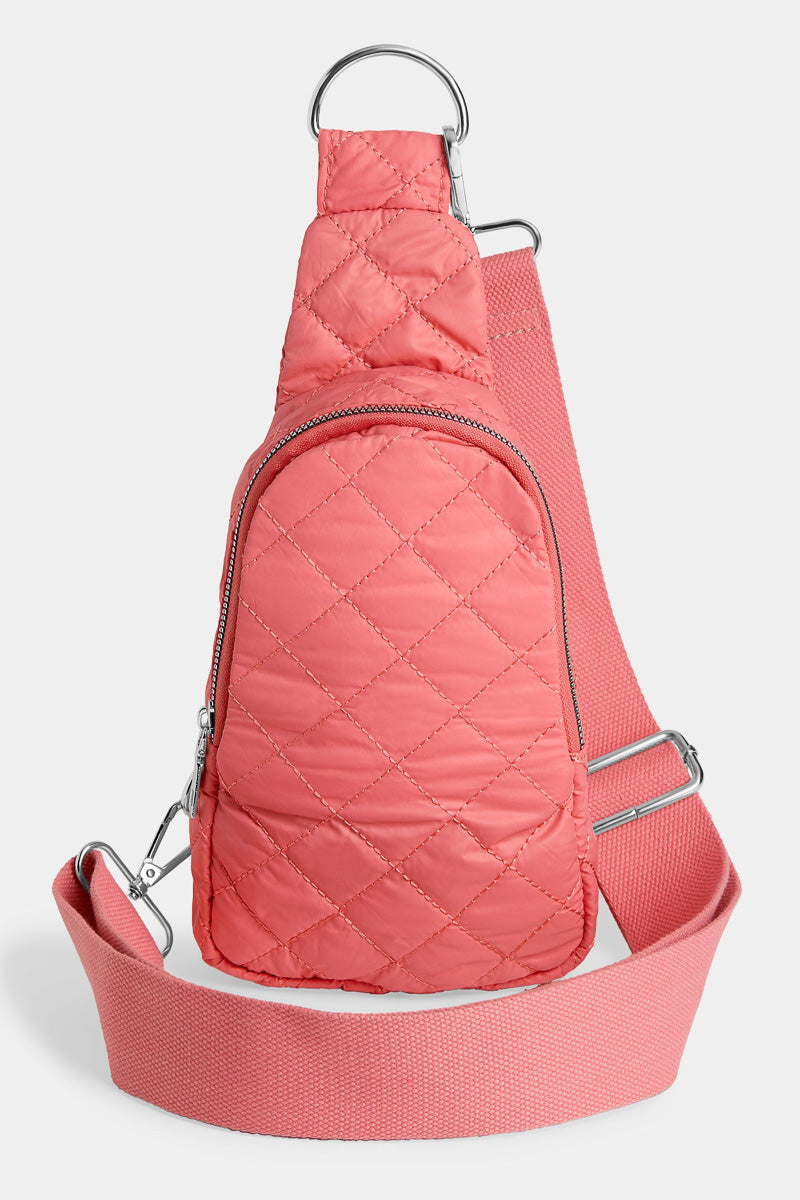 Rhea Puffer Crossbody Salmon