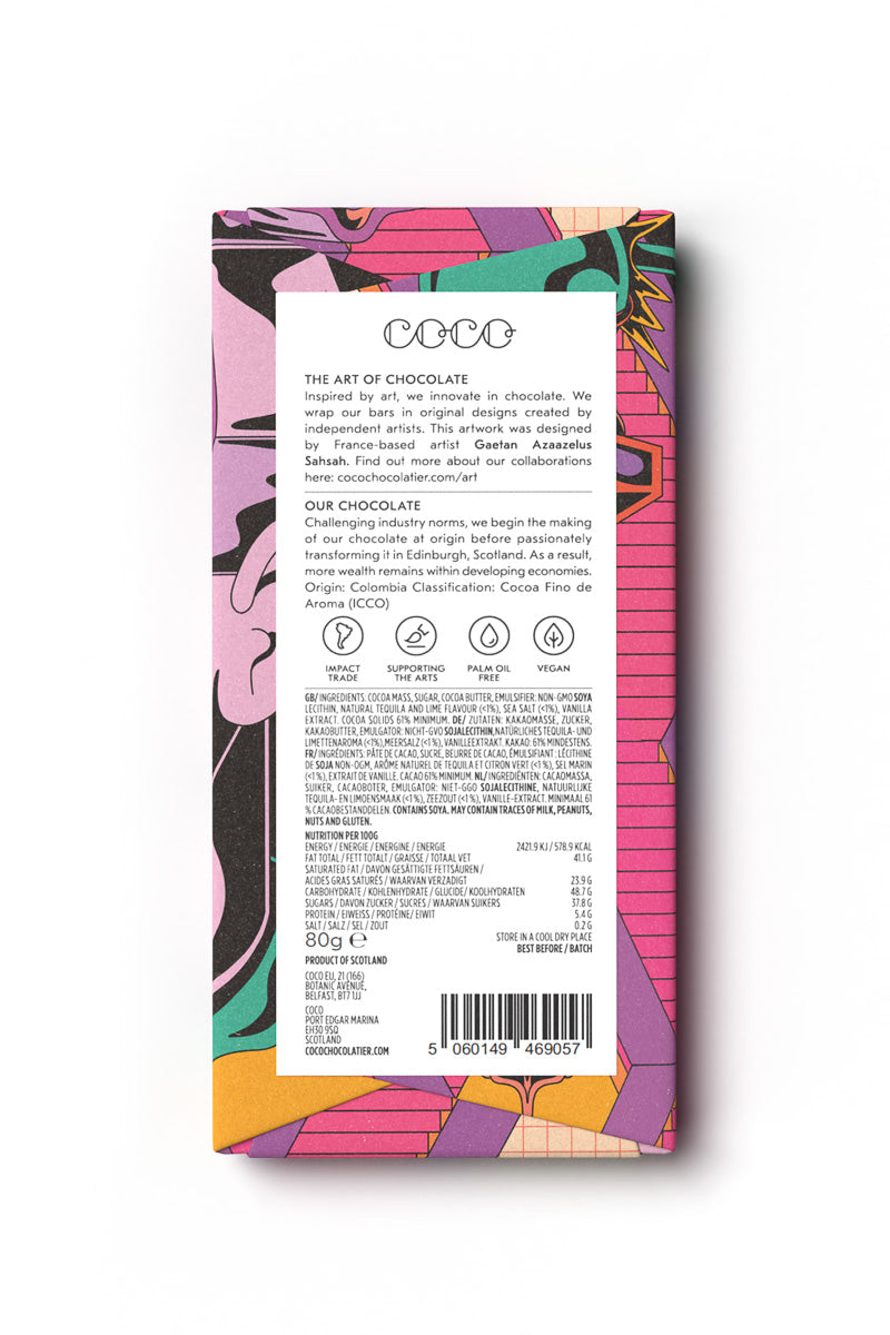 COCO Chocolatier Frozen Margarita Chocolate Bar