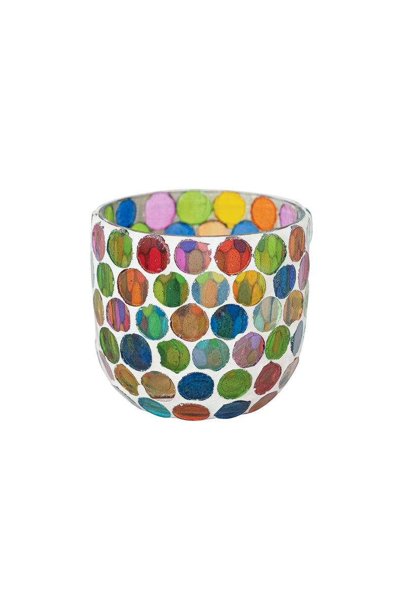 Glass Mosaic Tealight and Votive Holder 3" Multi