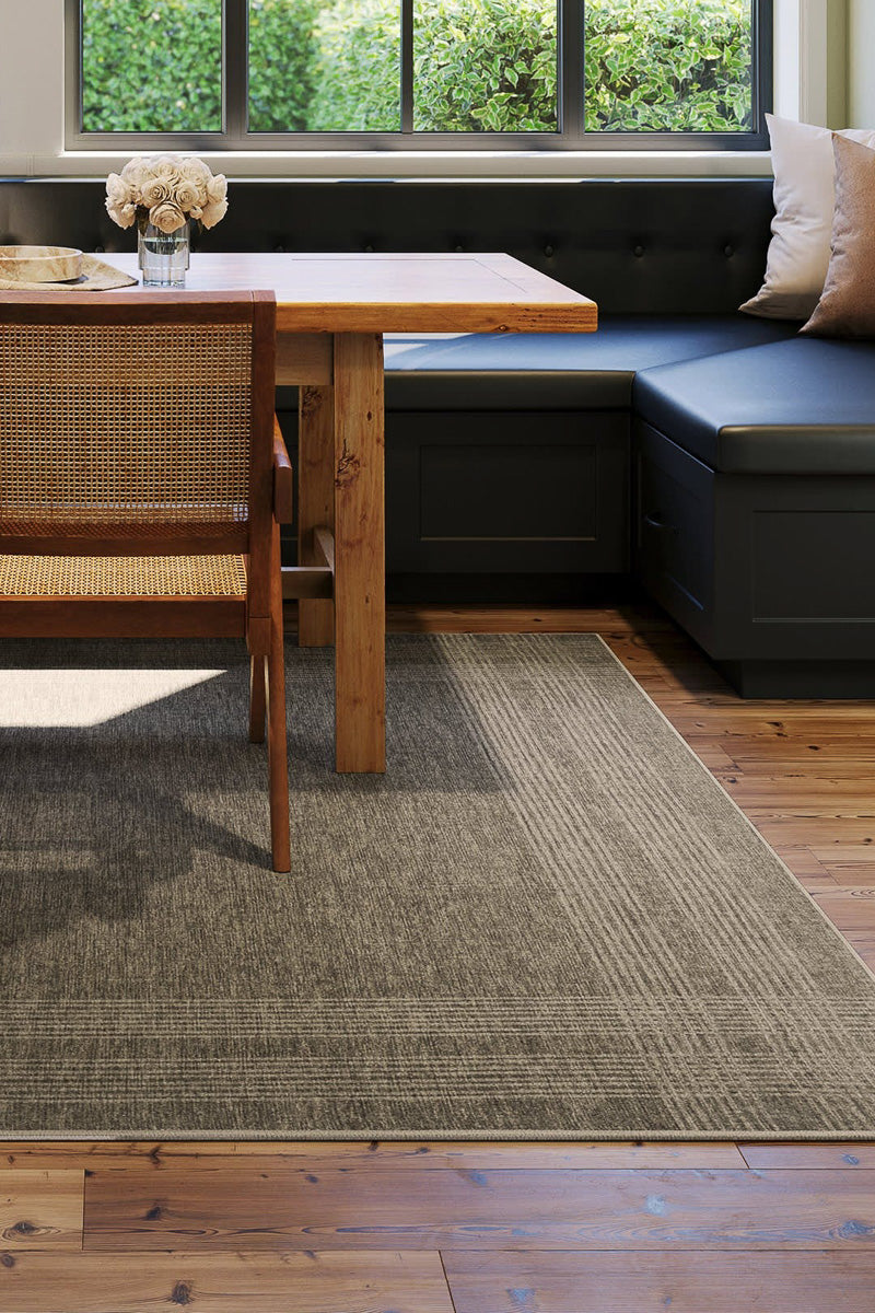 Dash & Albert Bedford Soft Plaid Washable Rug 2'x3' Brown