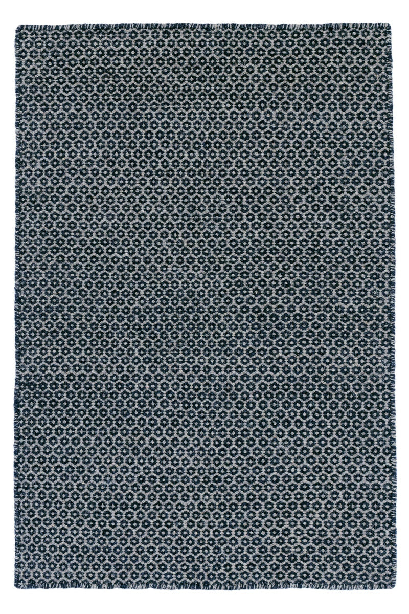 Dash & Albert Honeycomb Handwoven Wool Rug 2'x3' Indigo/Grey
