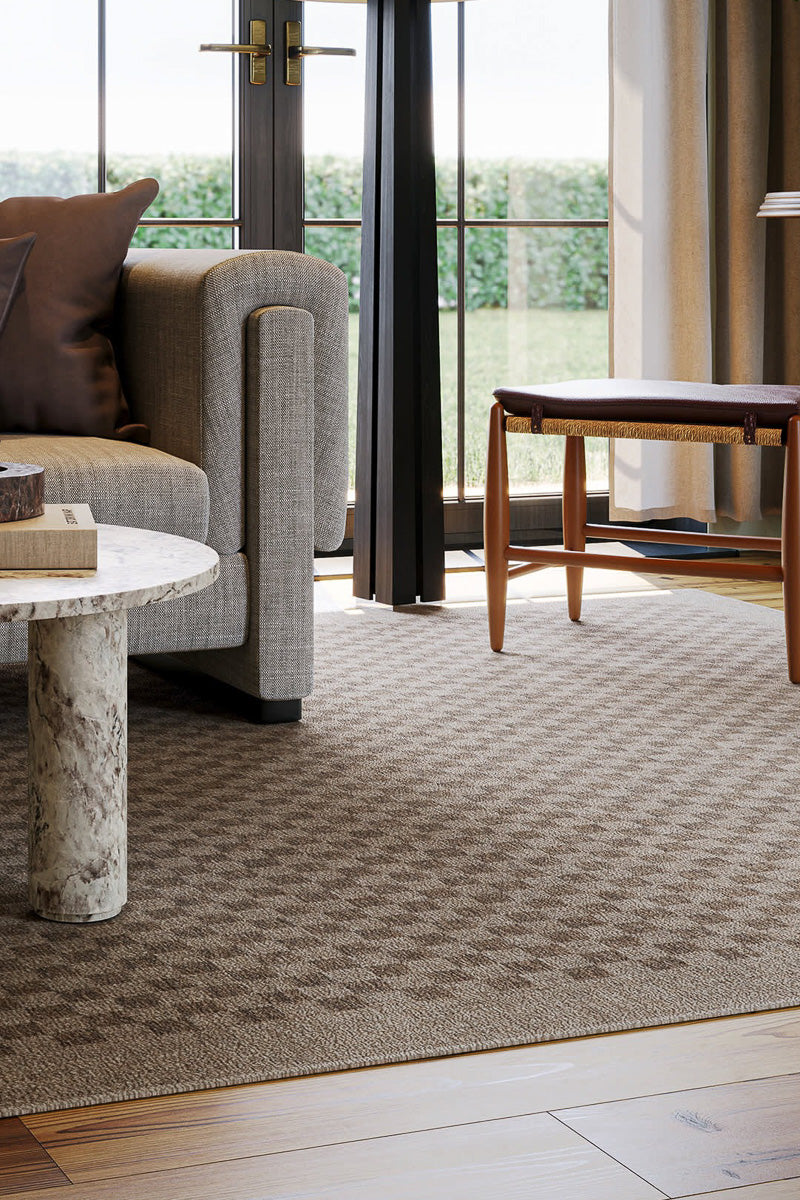 Dash & Albert Watts Modern Checkered Washable Rug 2'x3' Brown