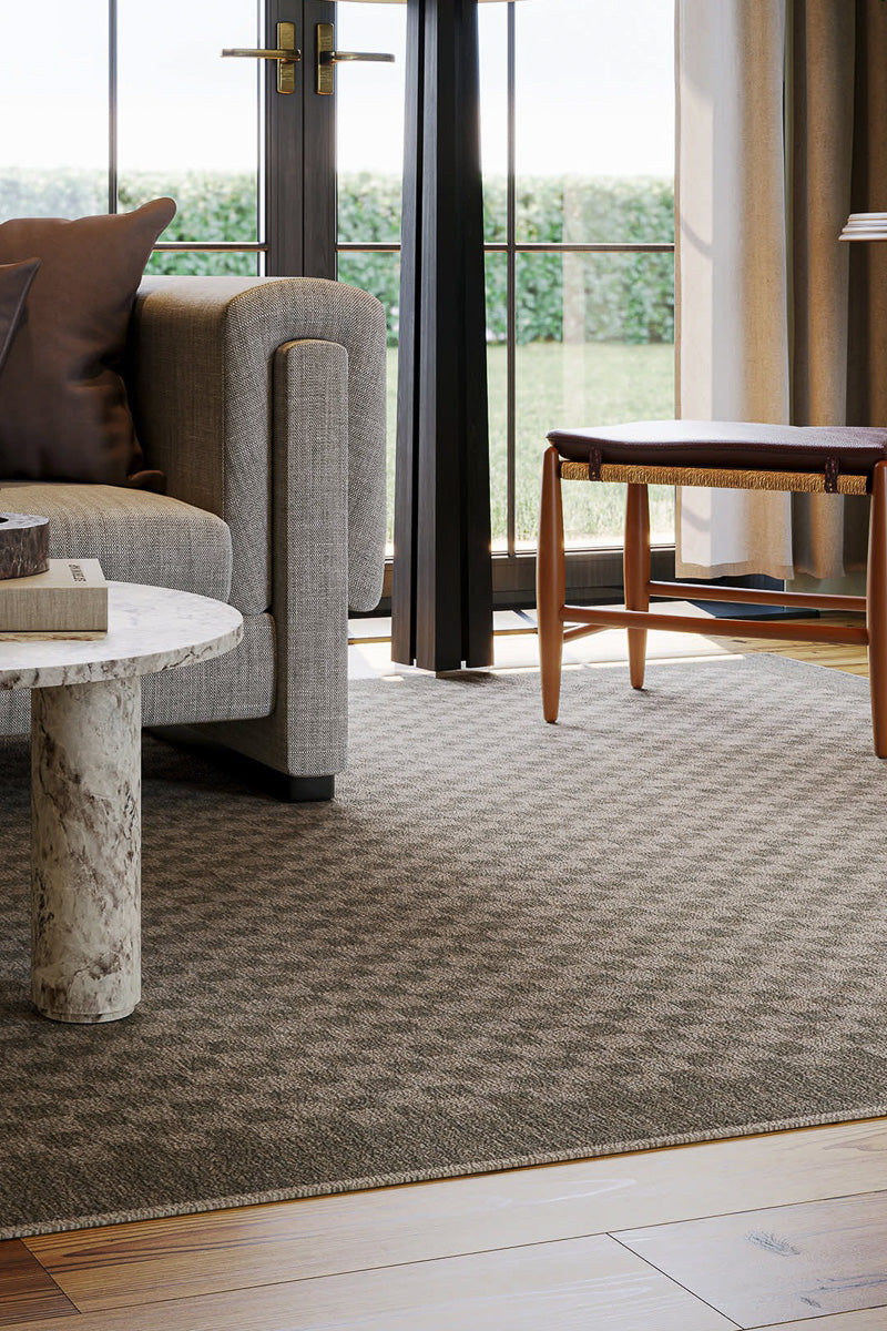 Dash & Albert Watts Modern Checkered Washable Rug 2'x3' Charcoal