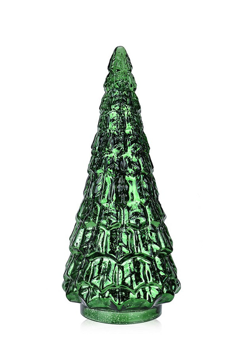 Glass Christmas Tree 7"x 15" Green & Shiny