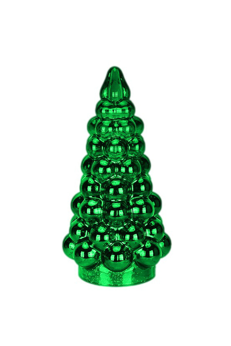 Glass Christmas Tree 6"x 11" Green & Shiny
