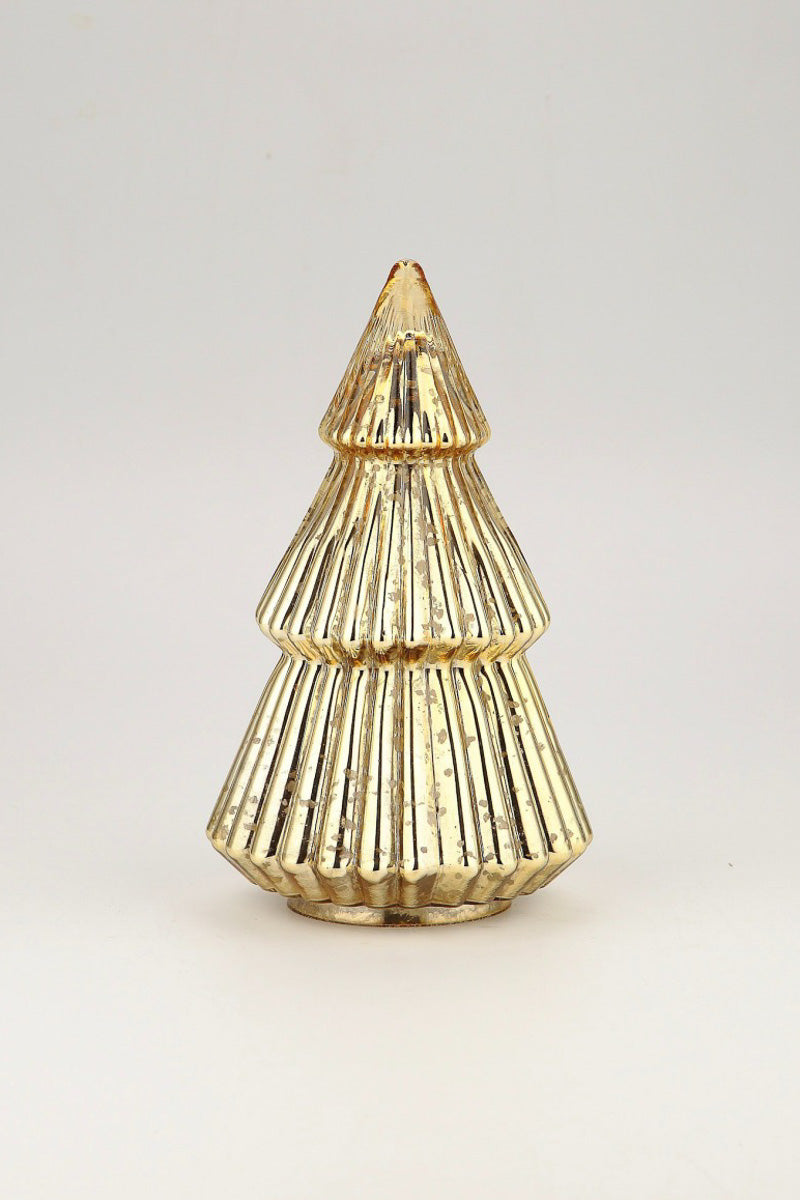 Glass Christmas Tree 10.5"x6" Gold