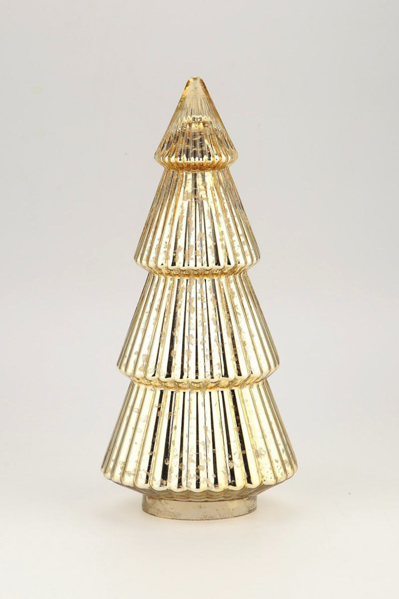 Mercury Glass Christmas Tree 14.5" Gold