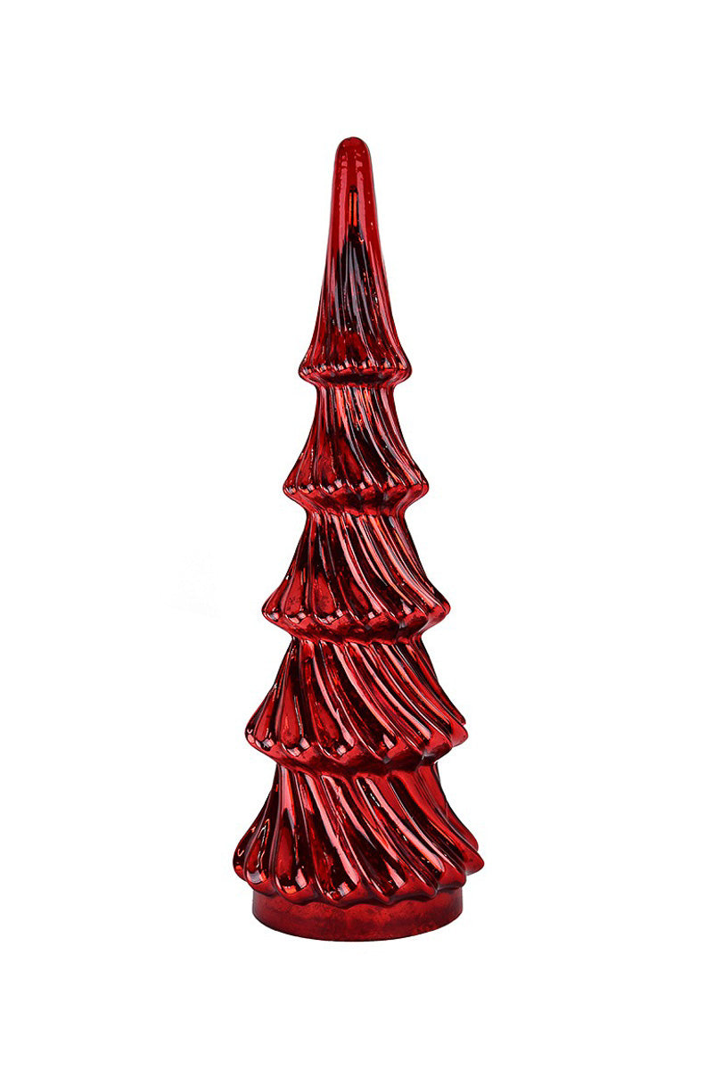 Glass Christmas Tree 8"x 22" Red & Shiny