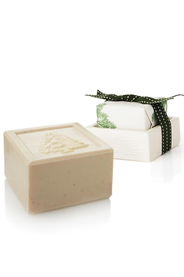 Thymes Bar Soap & Dish Set Frasier Fir