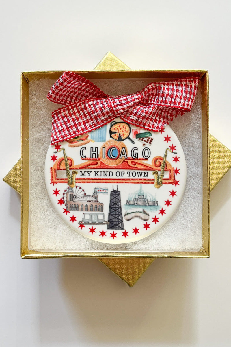 Dishique Chicago Icons Christmas Ornament 3"