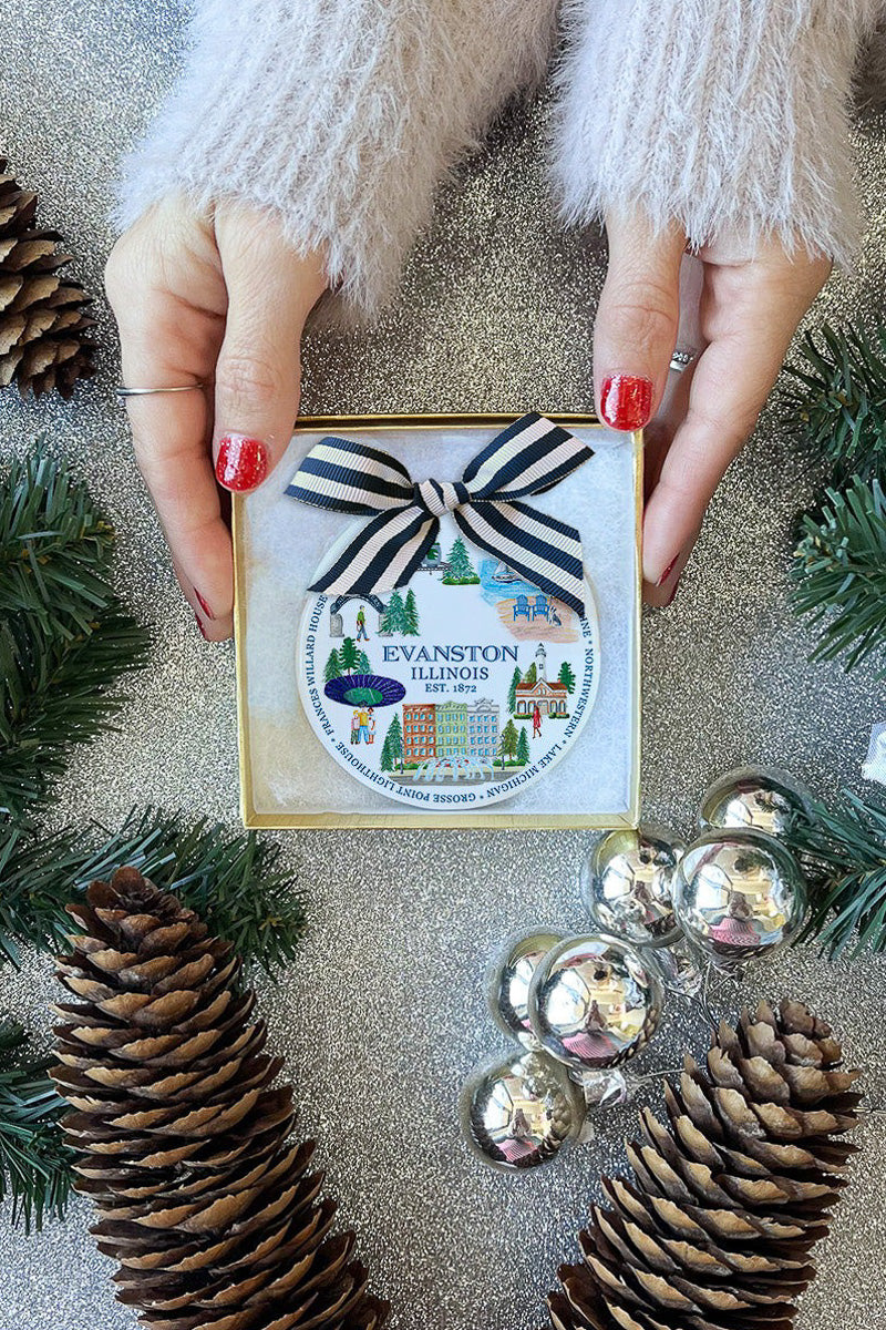 Dishique Evanston Icons Christmas Ornament 3"
