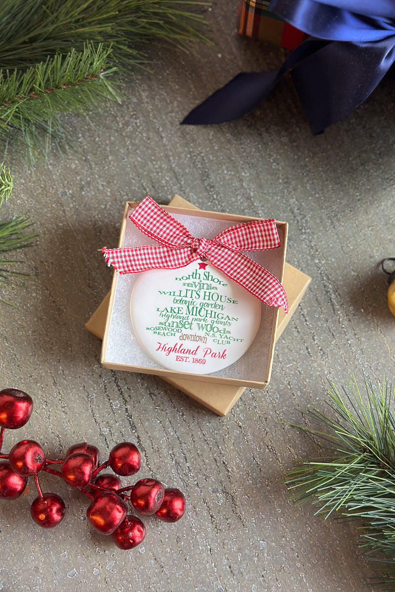 Dishique Highland Park Tree Round Ornament 3"