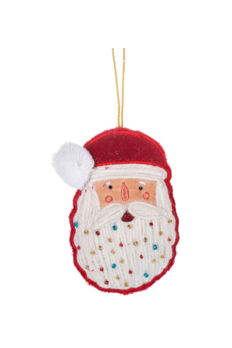 Embroidered Santa Ornament