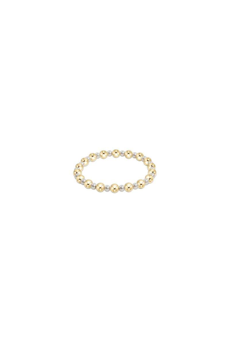 enewton Pearl Grateful Pattern 4mm Bead Bracelet 6mm Gold