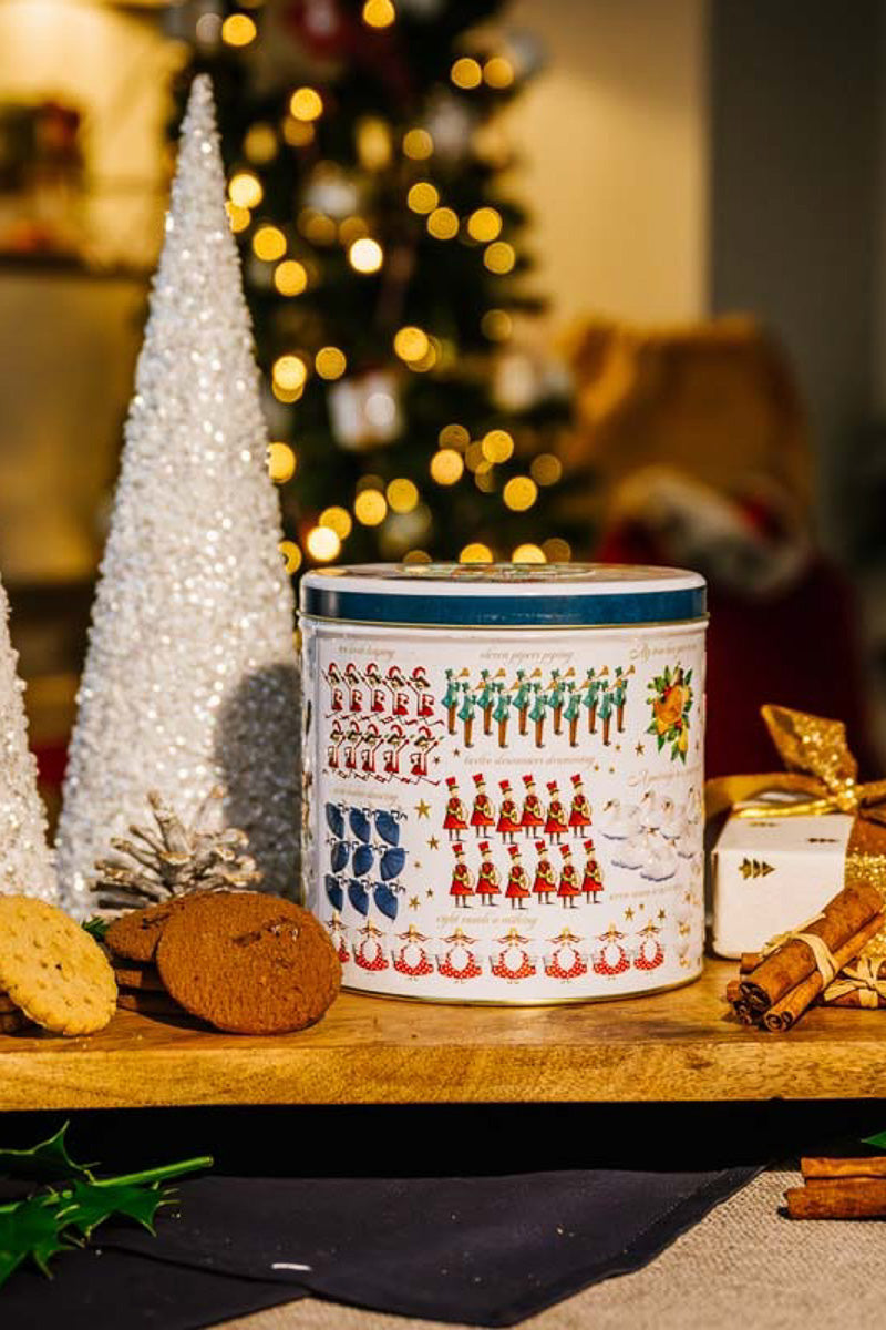 Farmhouse Biscuits 12 Days of Christmas Barrel Tin
