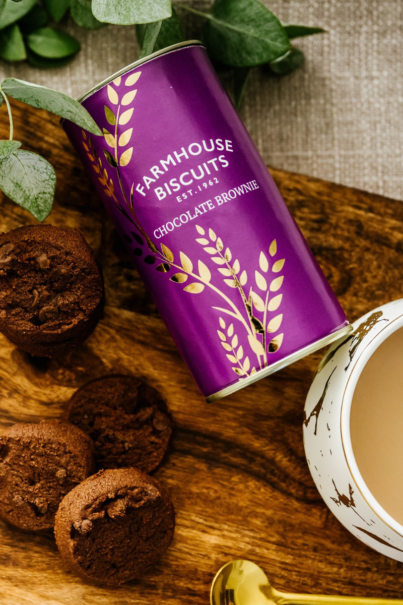 Farmhouse Biscuits Purple & Gold Chocolate Brownie Tube