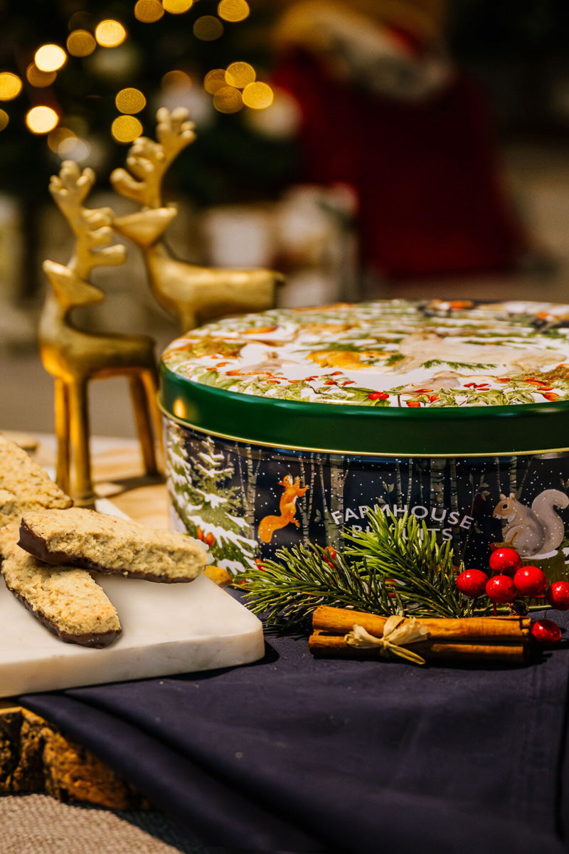 Farmhouse Biscuits Woodland Animals Round Tin