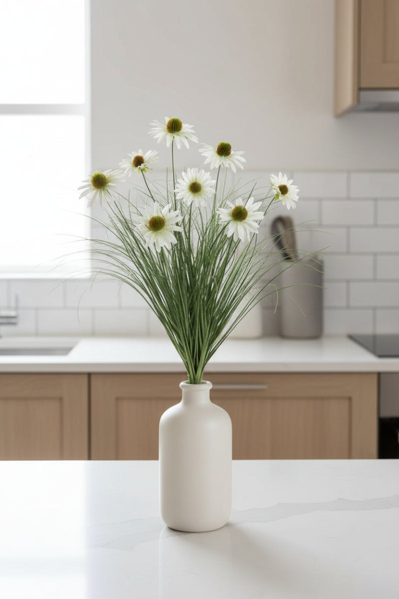 Faux Black-Eyed Susan Bush 23.5" White
