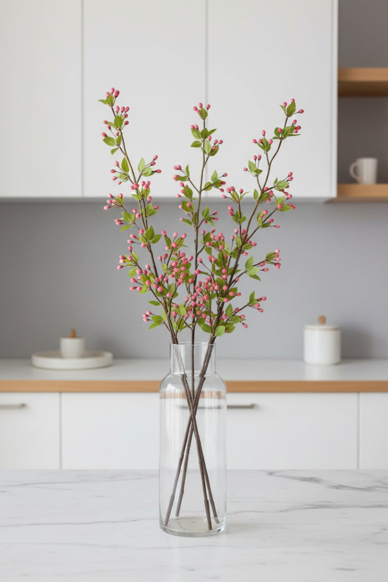 Faux Blossom Bud Spray 44" Pink