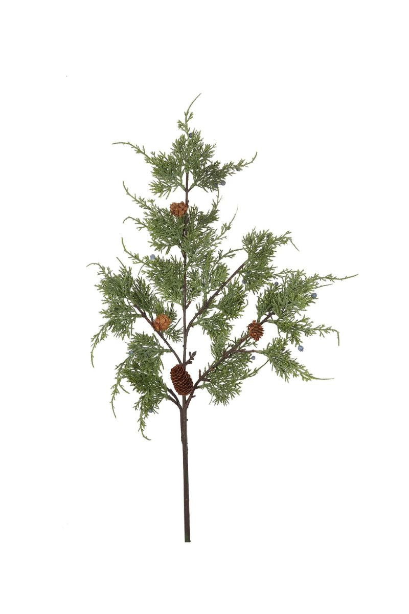 Faux Blue Point Juniper Spray 30" Green & Brown