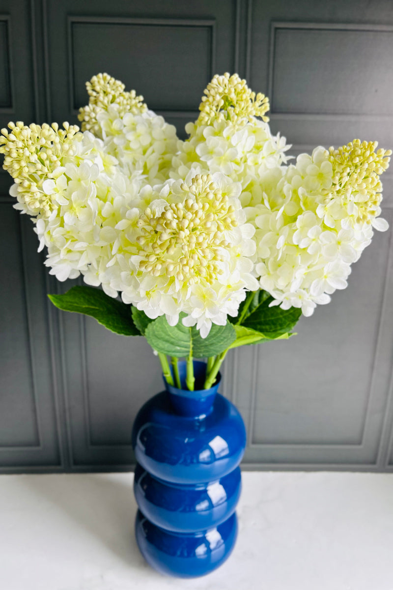 Faux Cone Hydrangea Stem 29.5" Cream & Green