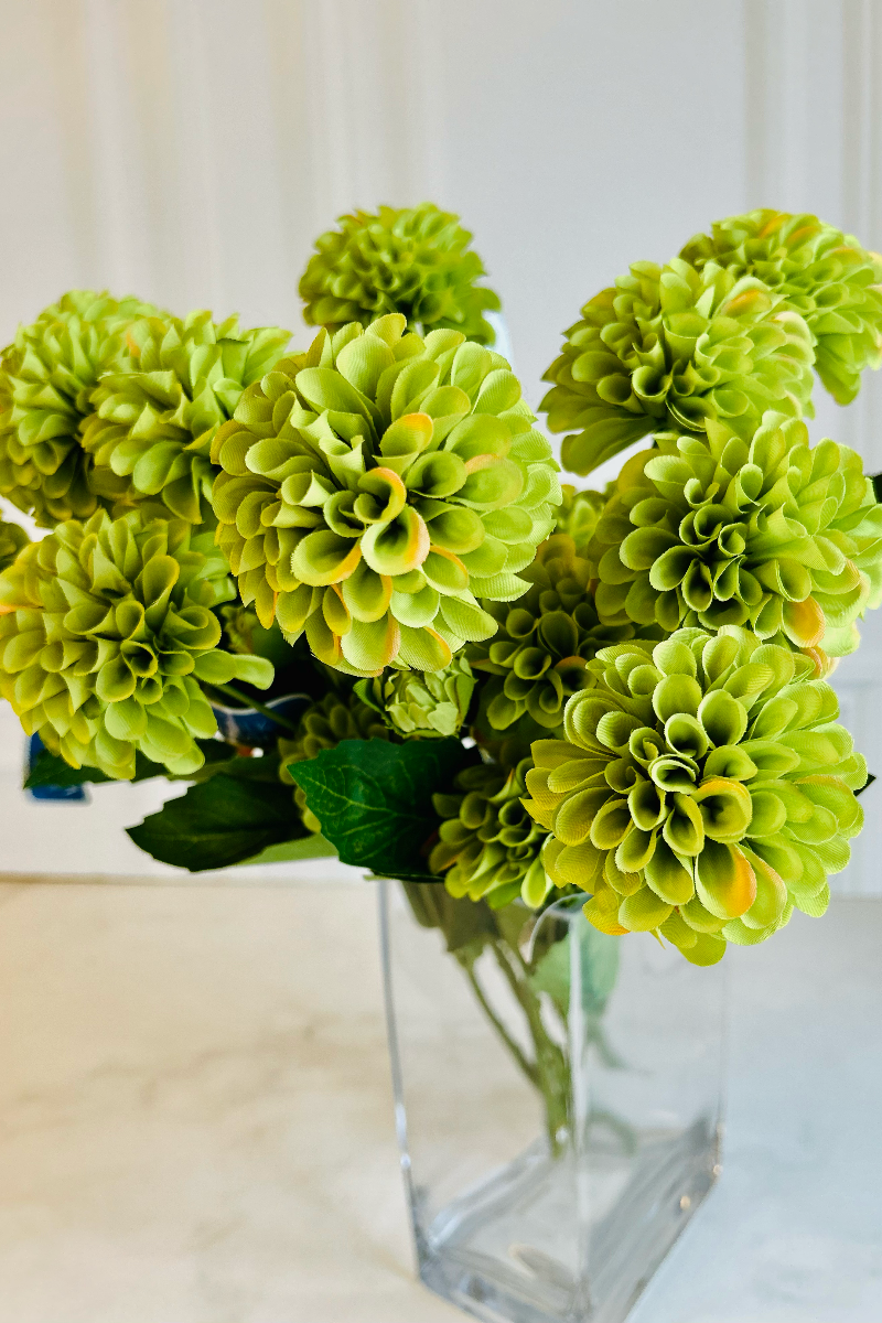 Faux Dahlia Spray 20" Green