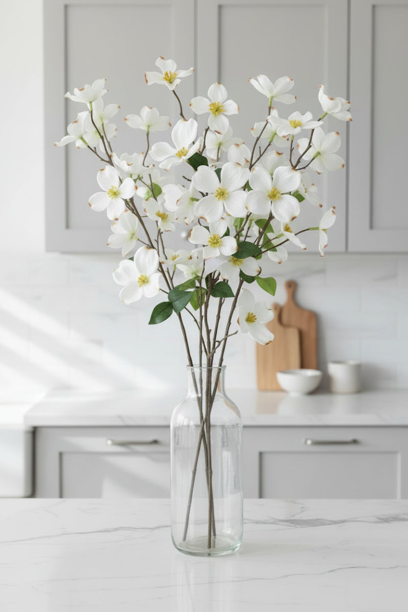 Faux Dogwood Spray 29" Cream