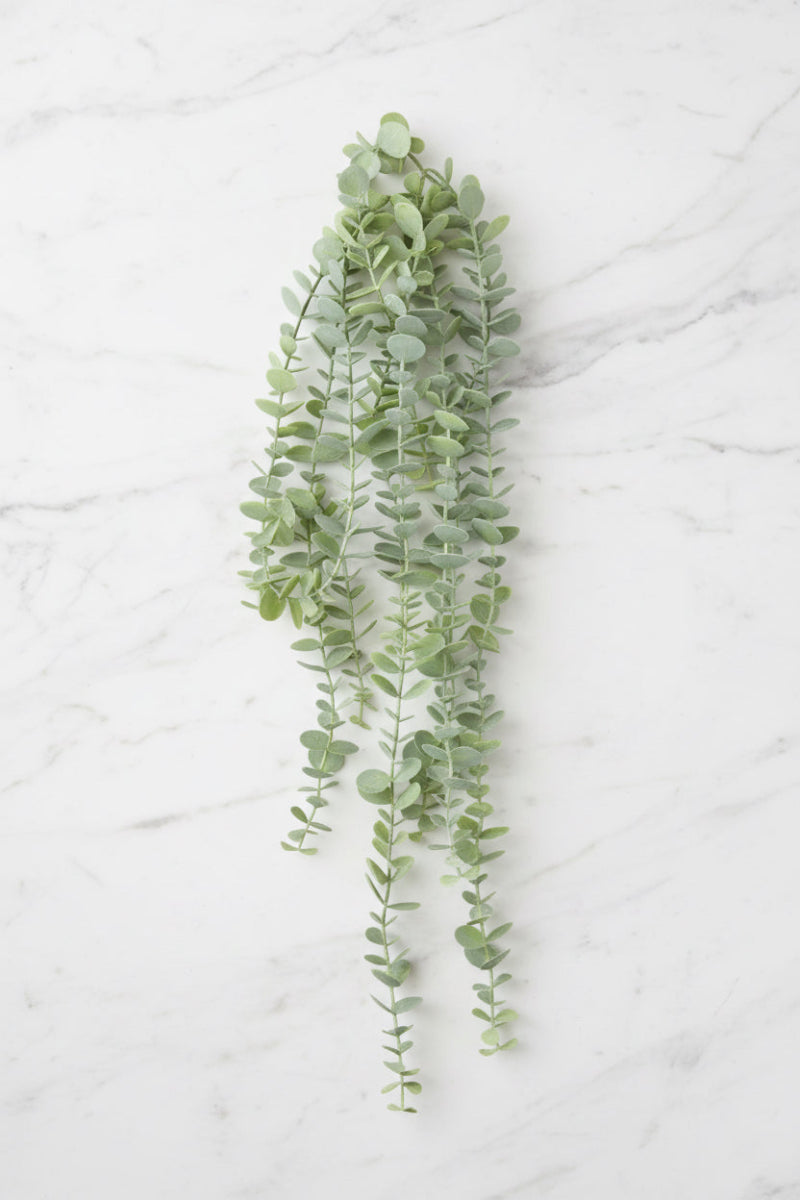 Faux Eucalyptus Hanging Bush 25" Light Green