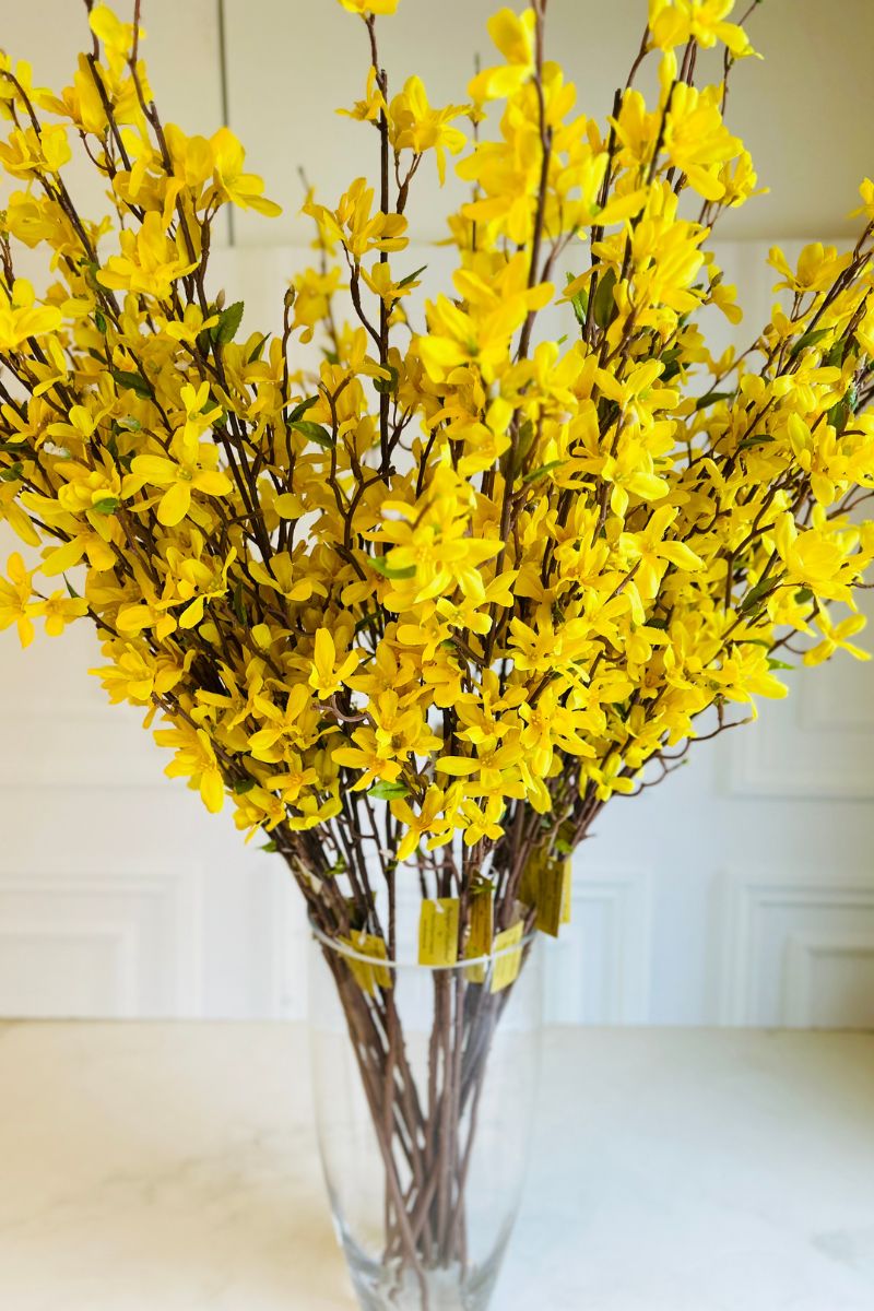 Faux Forsythia Stem X4 38" Yellow