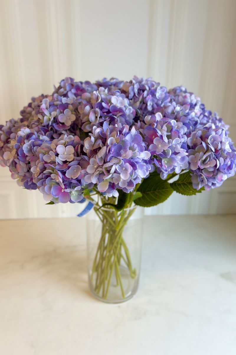 Faux Hydrangea Spray 23" Two Tone Lavender