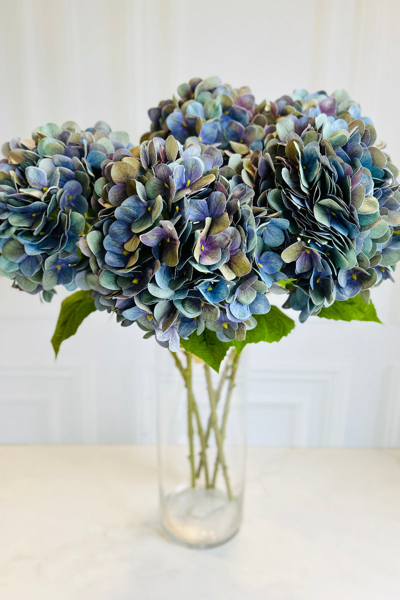Faux Hydrangea Stem 27.6" Blue