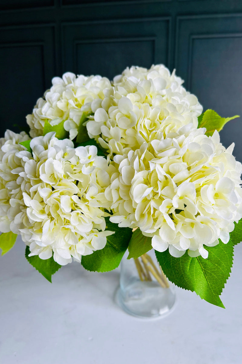 Faux Hydrangea Stem 18.5" White
