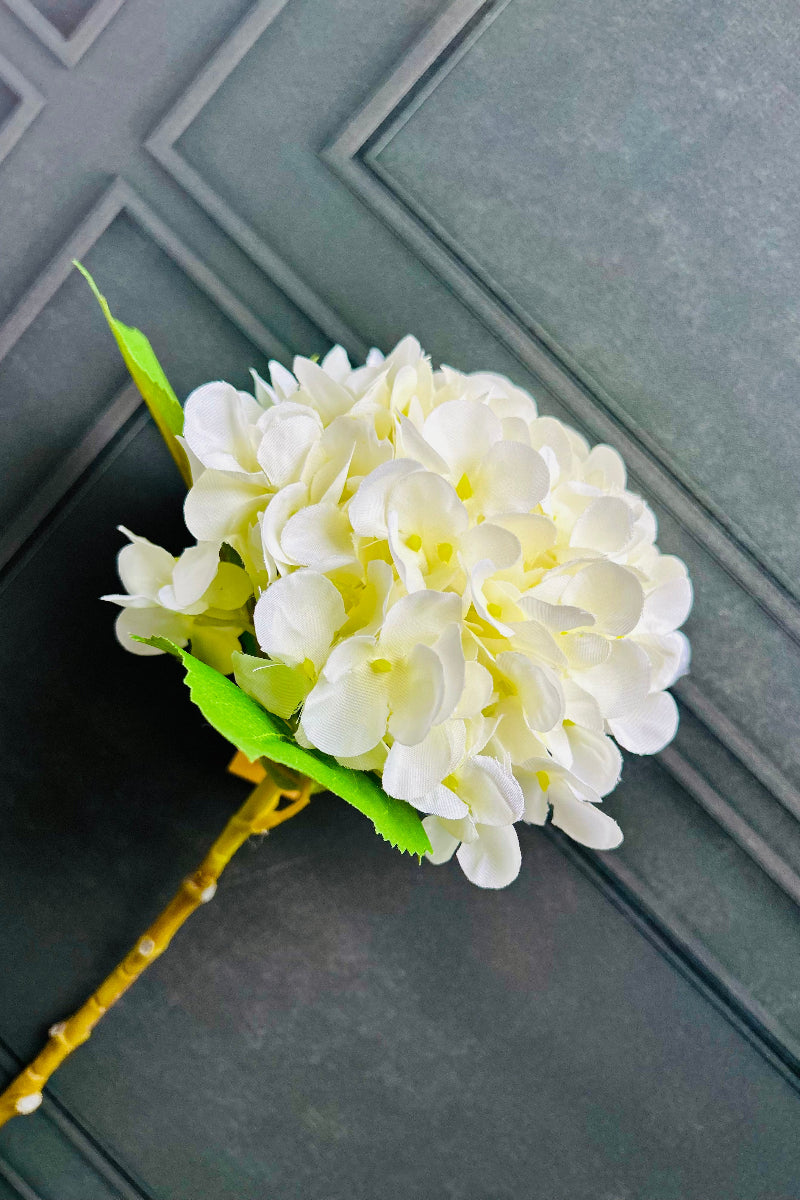 Faux Hydrangea Stem 18.5" White
