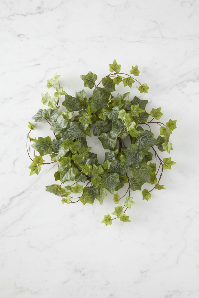 Faux Ivy Candle Ring Wreath 12" Green