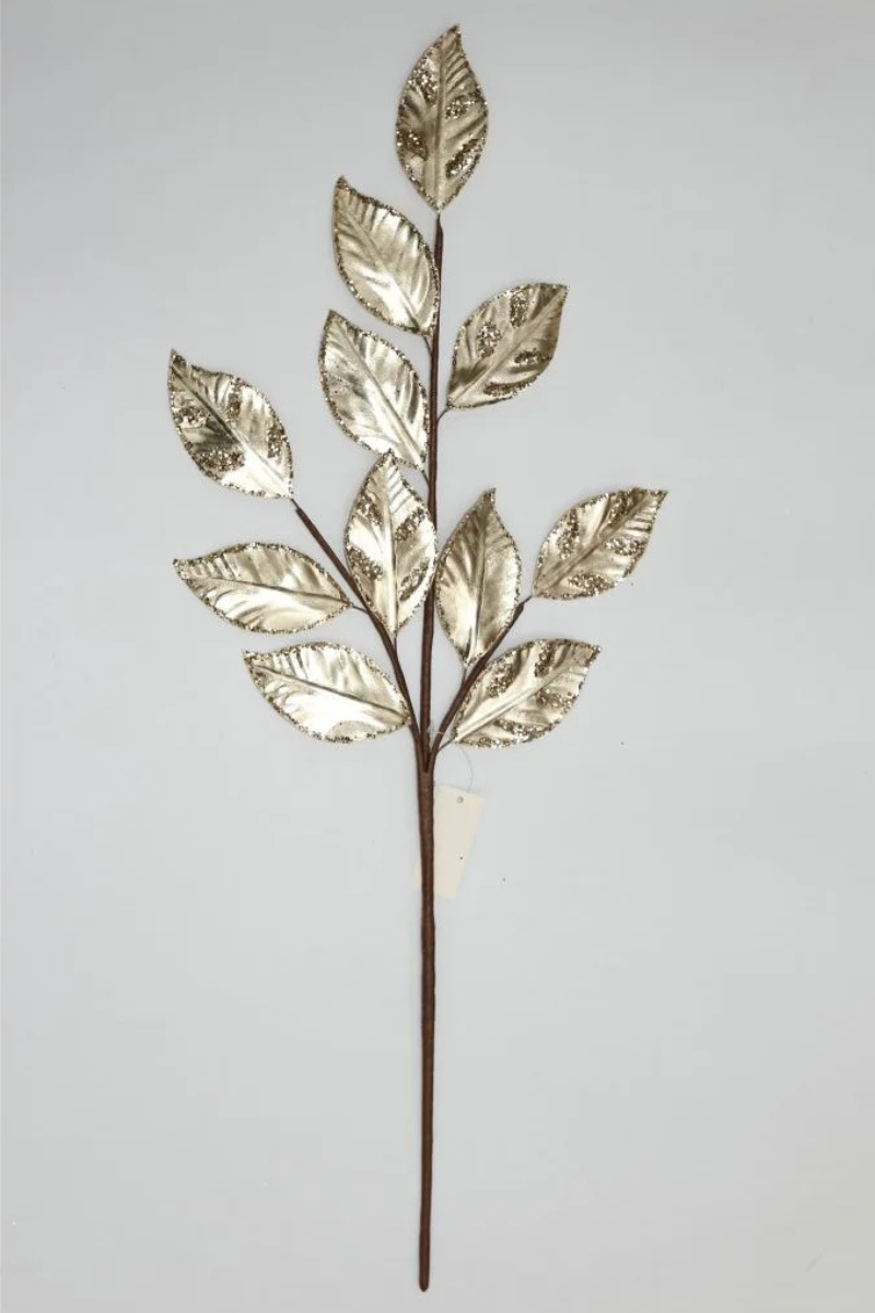 Faux Leaf Pick 25.5" Gold & Champagne