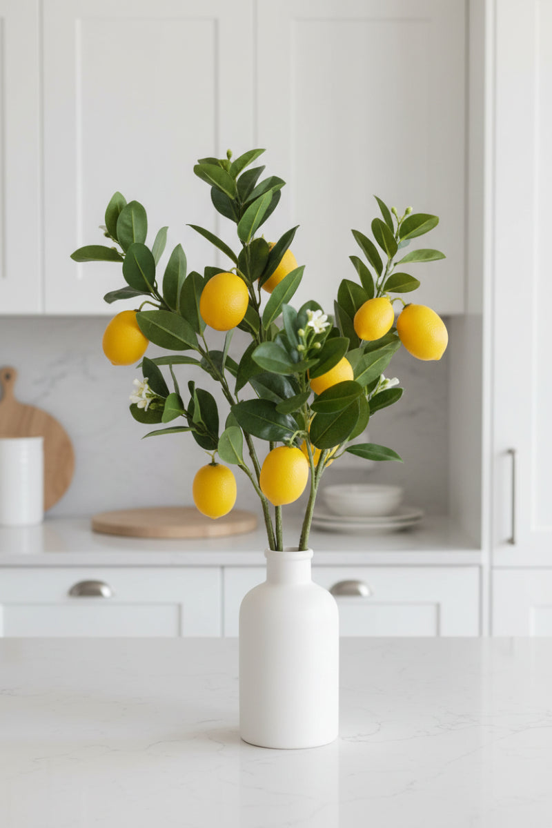 Faux Lemon Branch 32" Yellow