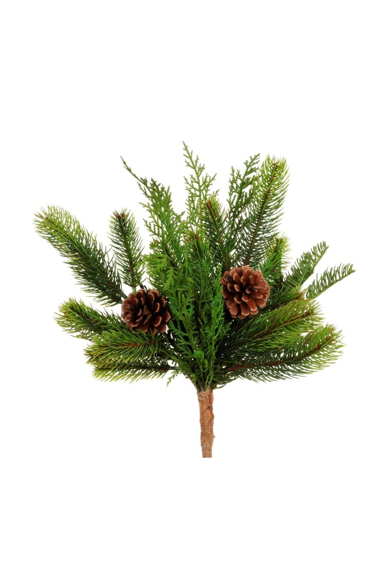 Faux Mixed Pine Pick 16" Green