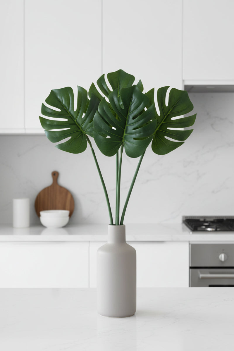 Faux Monstera Leaf Spray 29" Green
