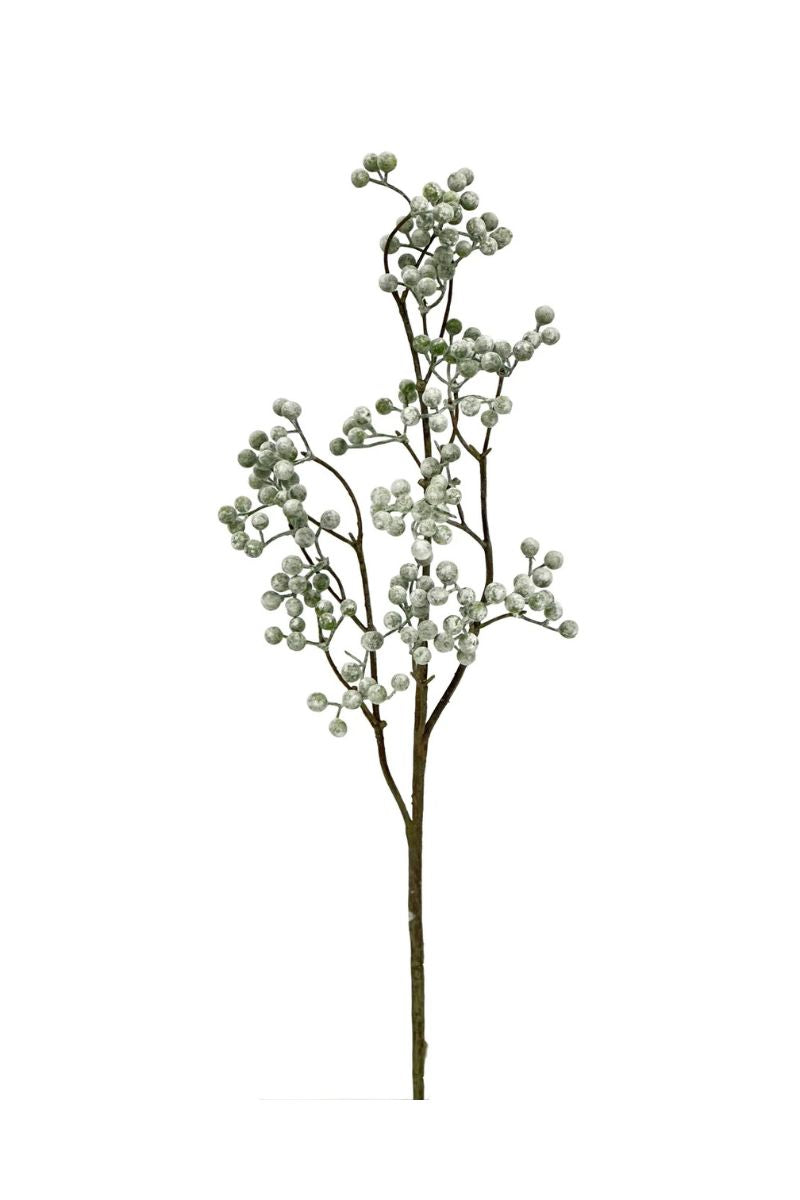 Faux Pearl Berry Spray 31" White Green