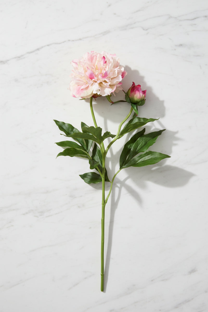 Faux Peony Spray 28" Two Tone Pink