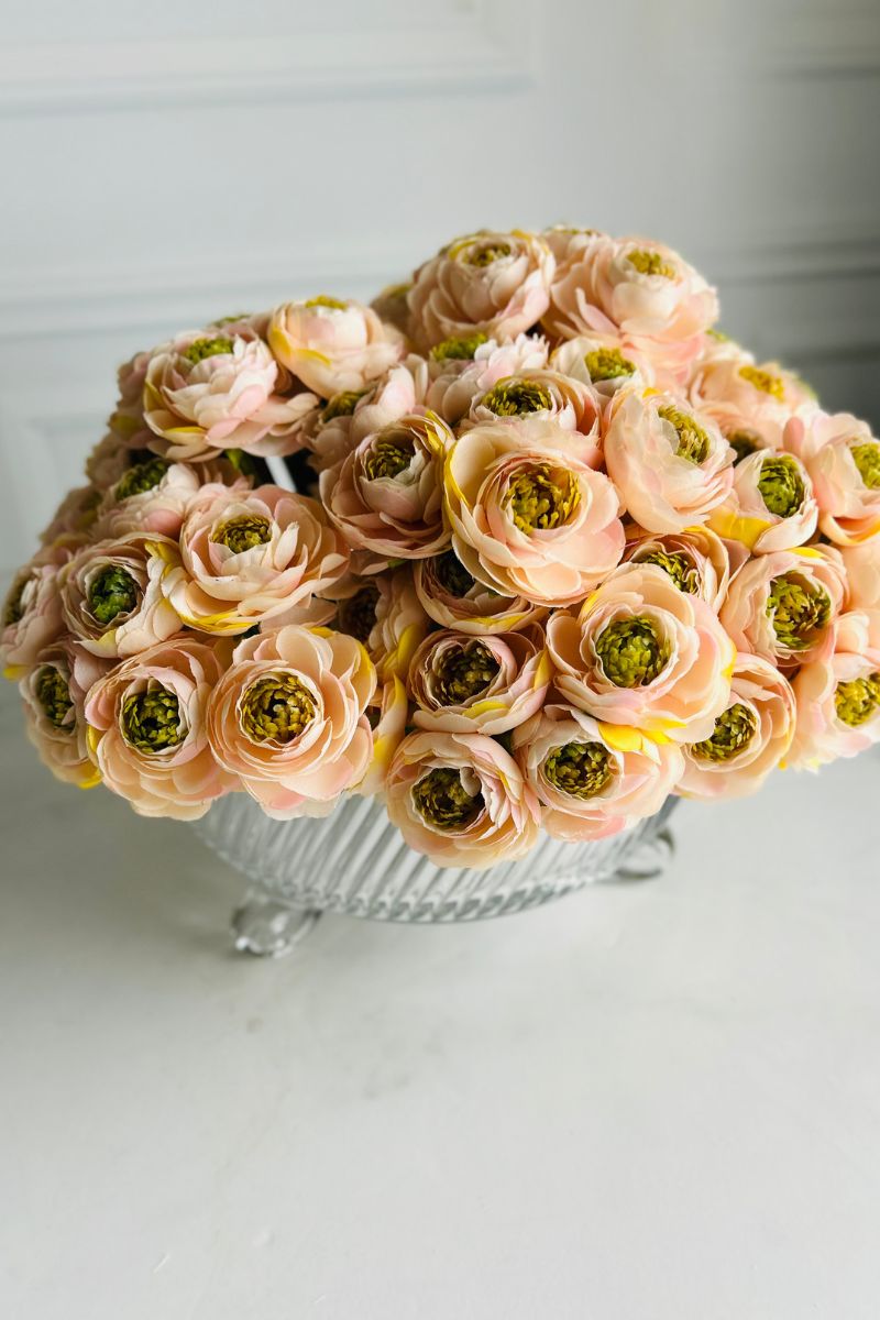 Faux Ranunculus Bundle 9" Pink