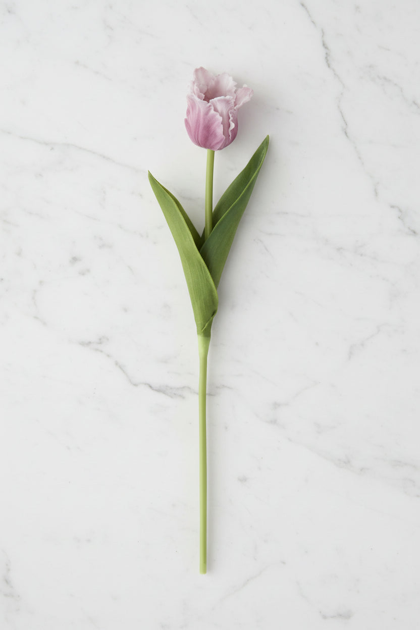 Faux Real Touch Parrot Tulip Stem 13" Purple