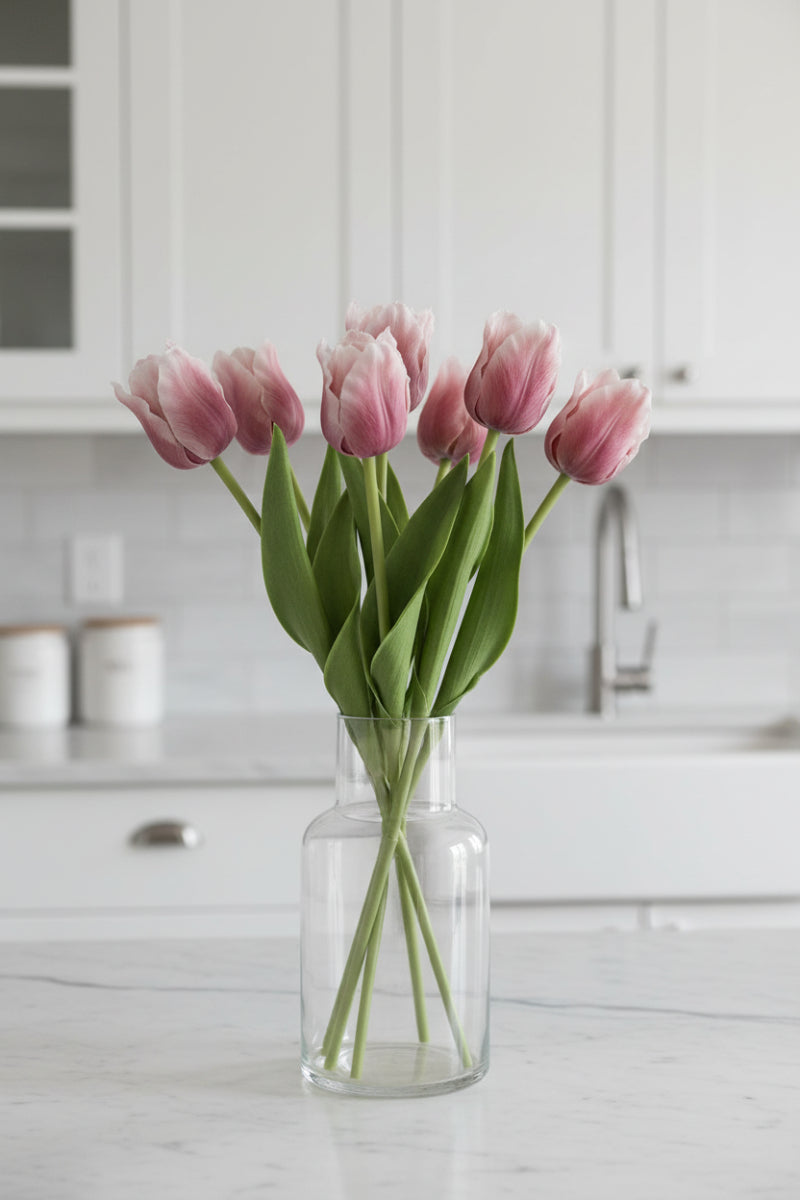 Faux Real Touch Parrot Tulip Stem 13" Purple