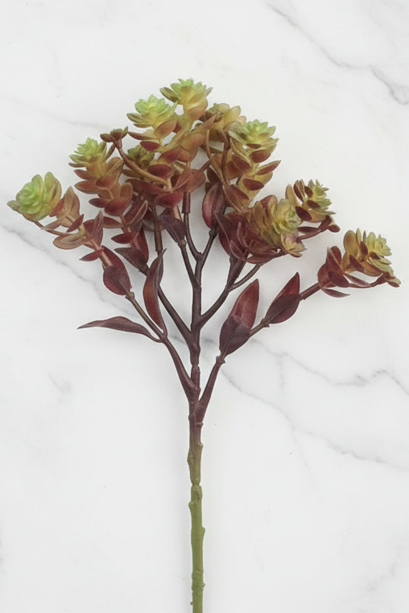 Faux Real Touch Sedum Pick 12" Burgundy & Green