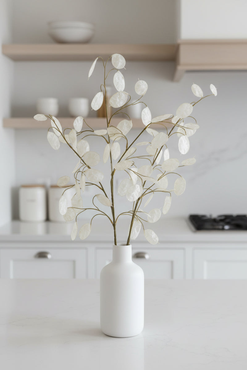 Faux Silver Dollar Spray 30" White